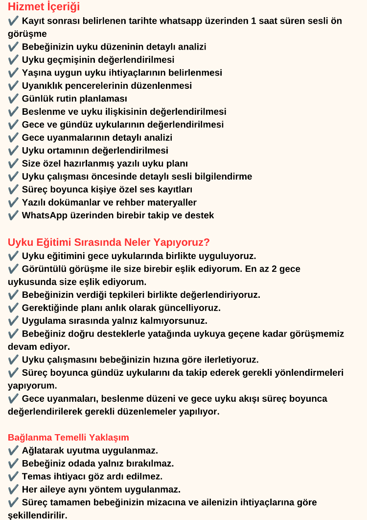 VIP Bağ Odaklı Uyku Eğitimi Paketi Gece Uykusu 