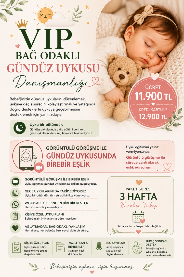 VIP Bağ Odaklı Uyku Eğitimi Paketi Gündüz Uykusu