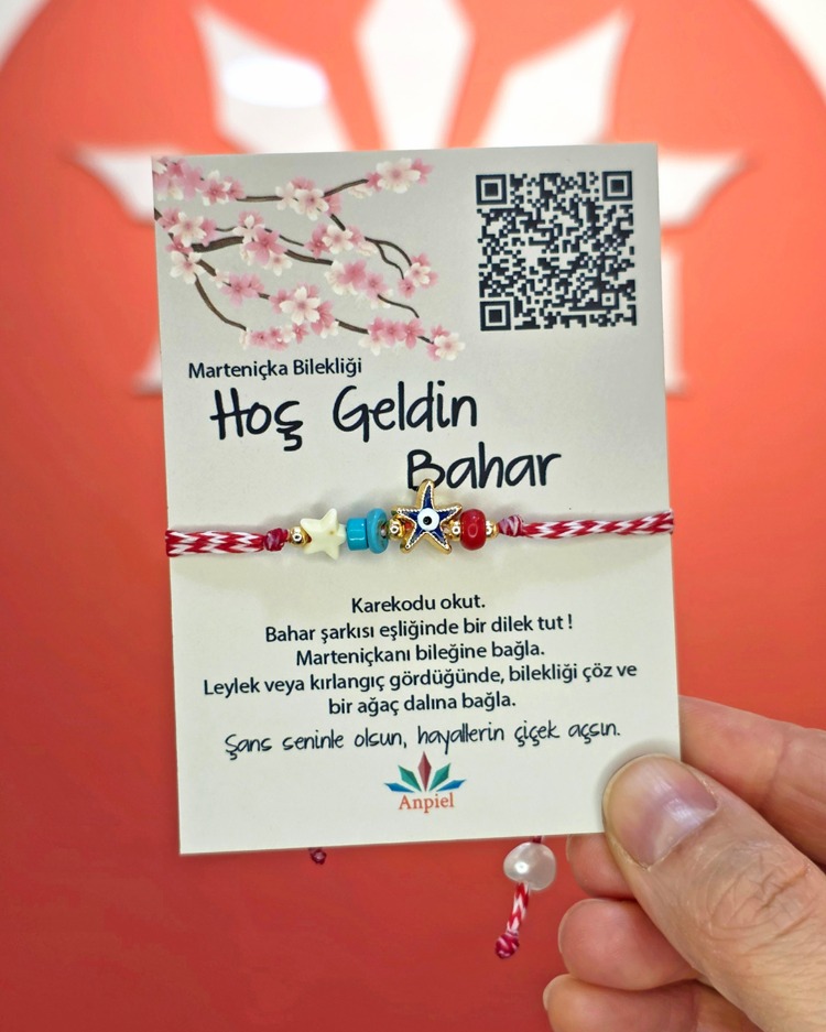 Yıldız Turkuaz Doğal Taşlı Şarkı Hediyeli Marteniçka Dilek Bileklik Seti