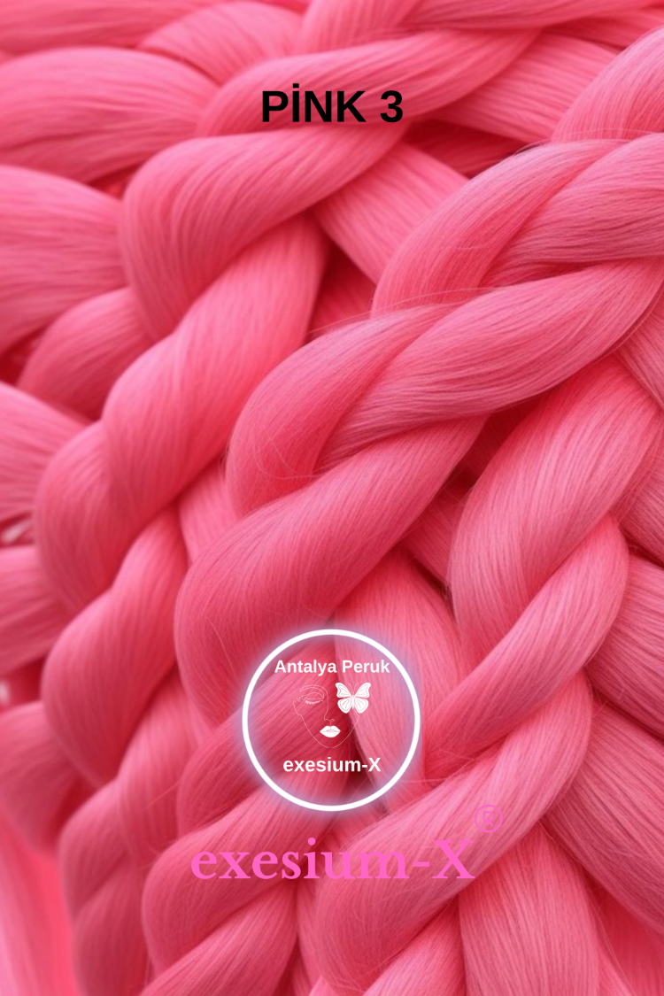 X-Pression Afrika Örgüsü & Rasta İçin Sentetik Saç 100gr #Pink3 Neon Pembe
