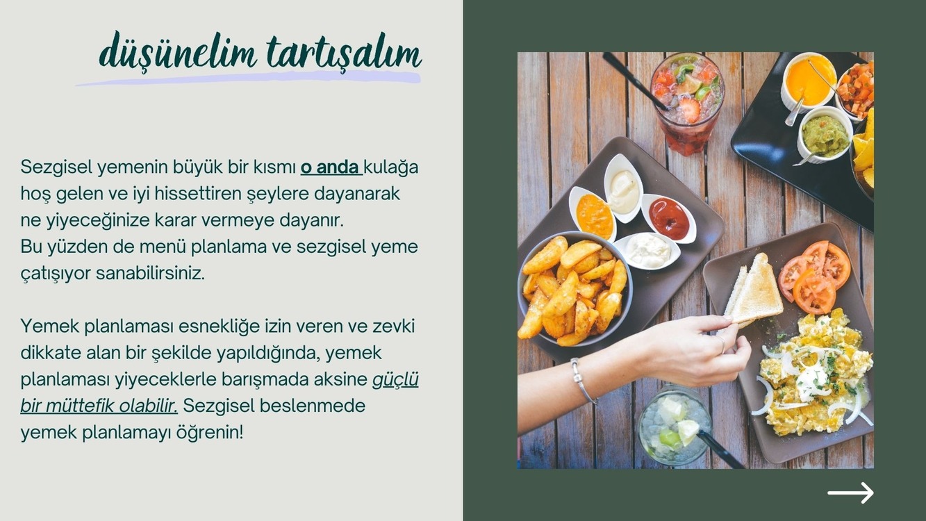 MENU PLANLAMA | SEZGİSEL YEME IŞIĞINDA