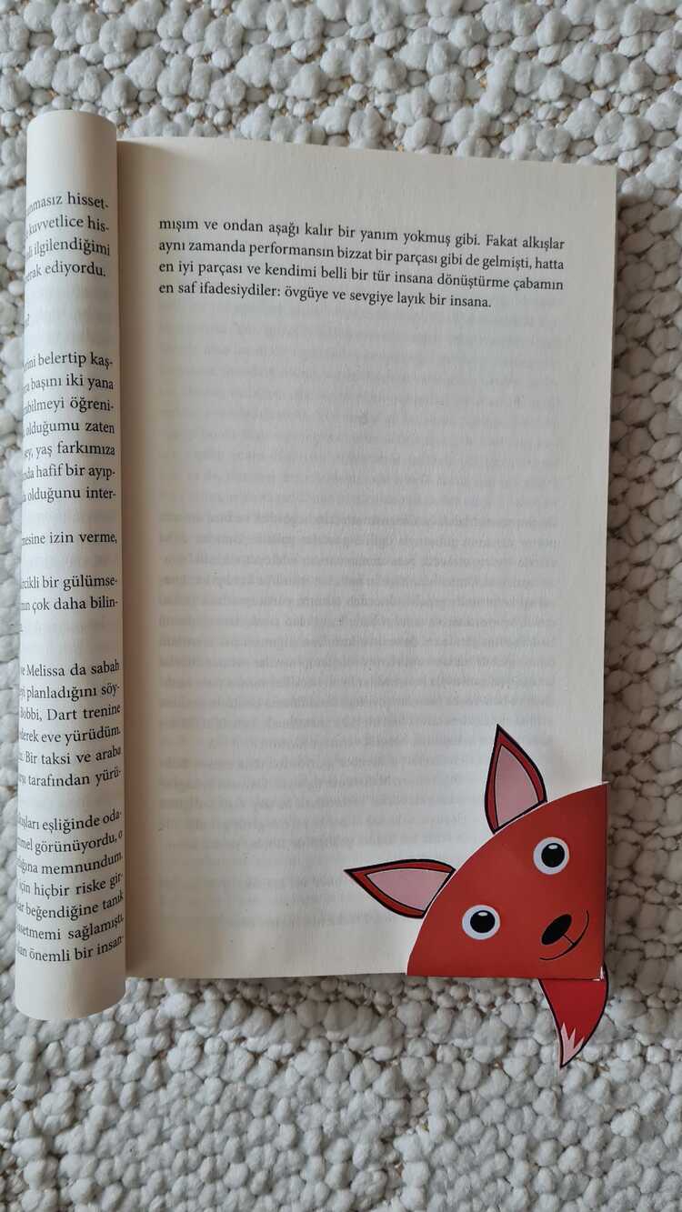 Tilki Kitap Ayraç Şablonu