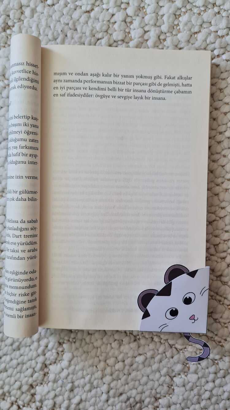 Kedi Kitap Ayraç Şablonu