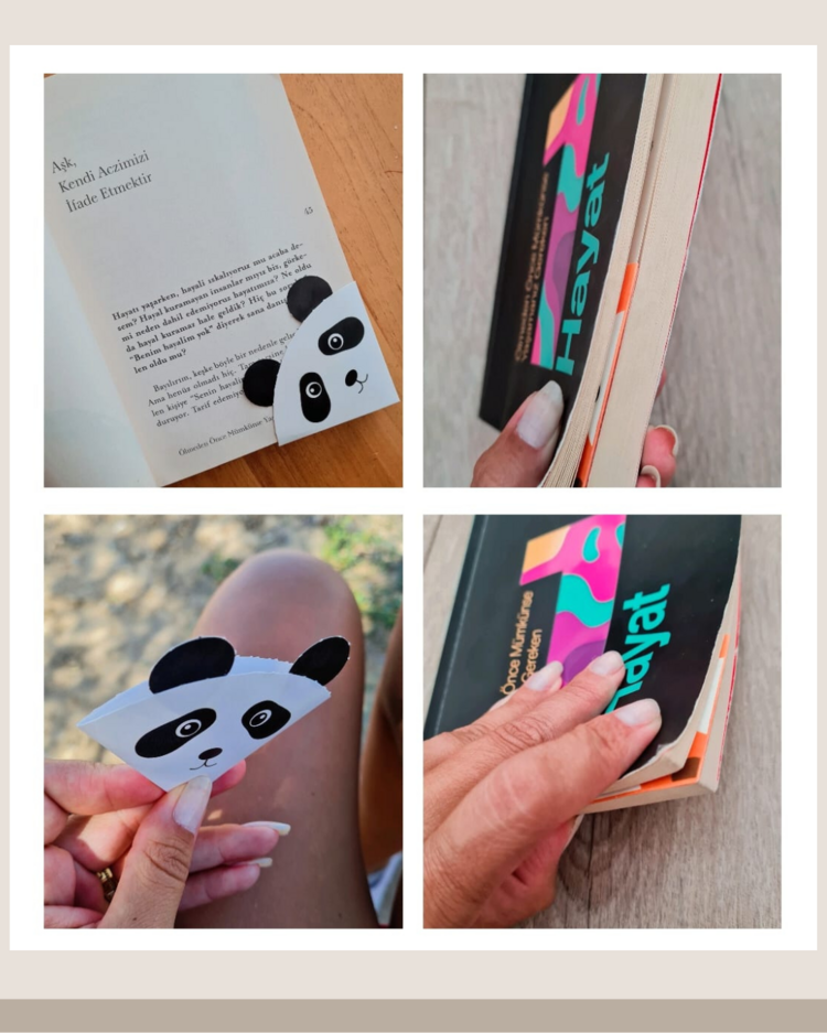 Panda Kitap Ayraç Şablonu