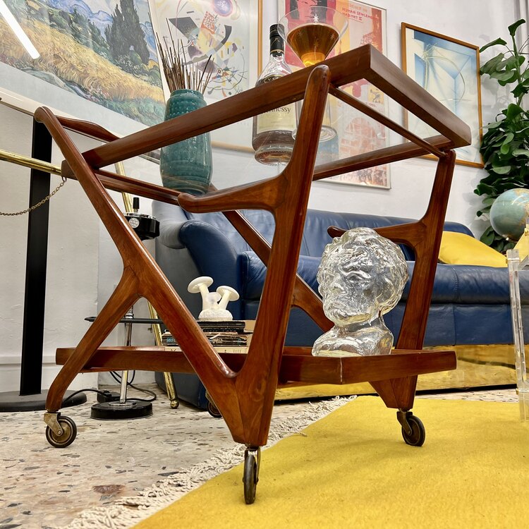 Mid-Century Serving Bar Cart & Trolley  