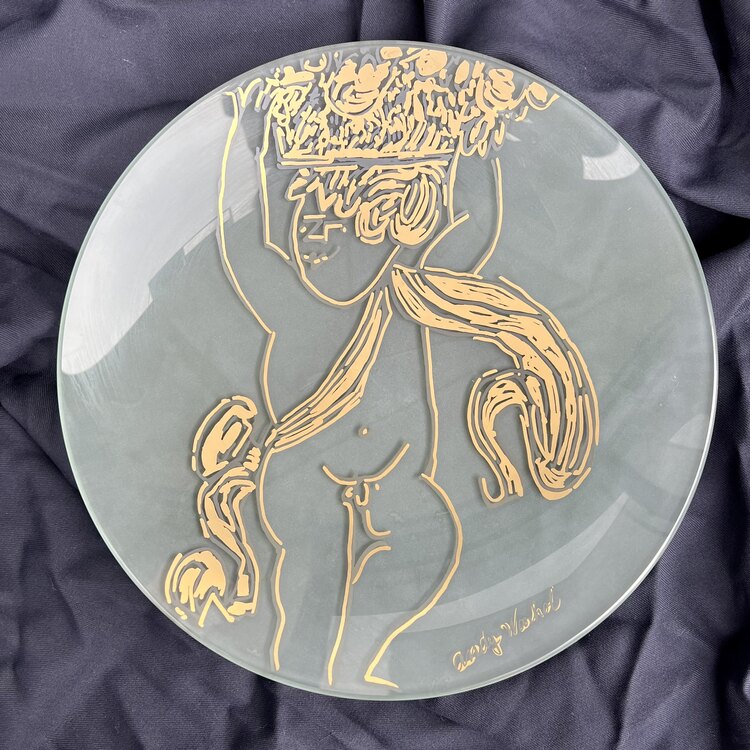 Rosenthal Studio Line Andy Warhol ‘Golden Angel’ Art Glass Plate 