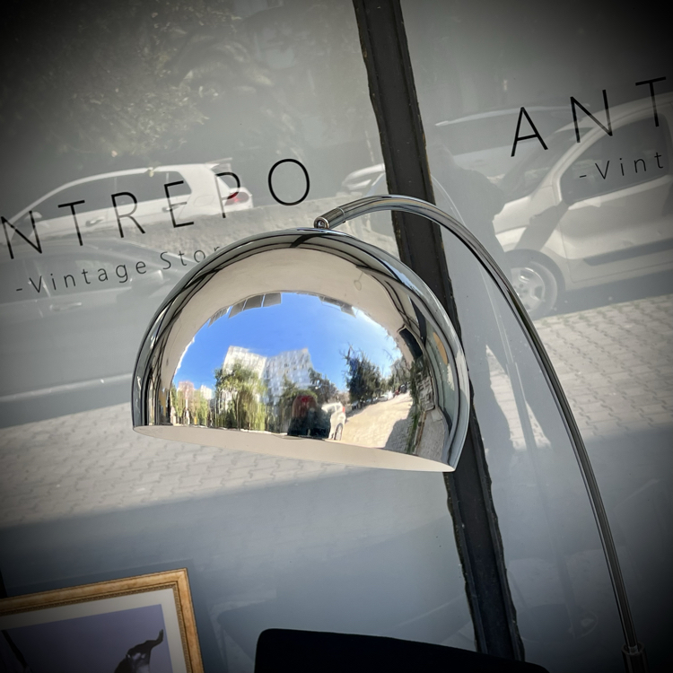 Vintage Chrome Arc Floor Lamp