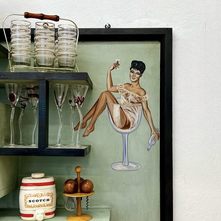 Vintage El Boyama Duvar Barı 