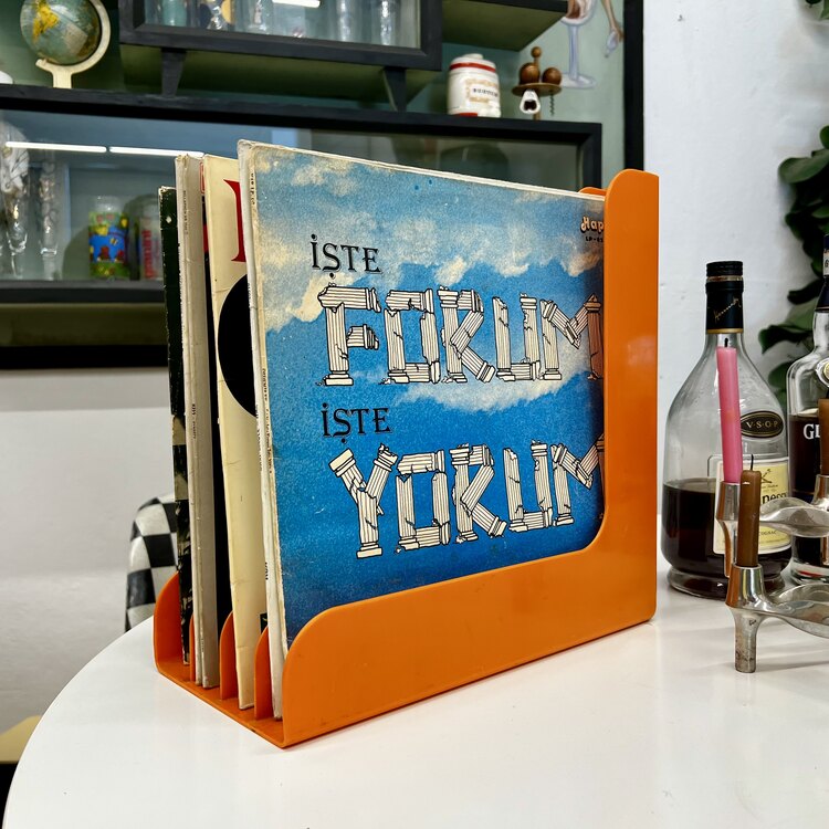 Discofoon Turuncu Long Play Plak Rafı