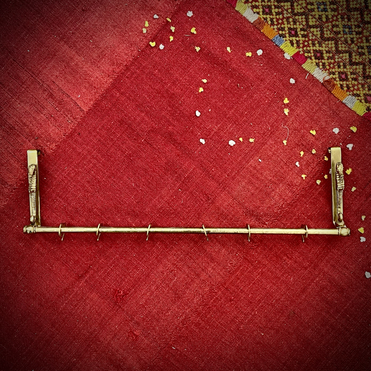 Mid Century Seahorse Brass Hanger