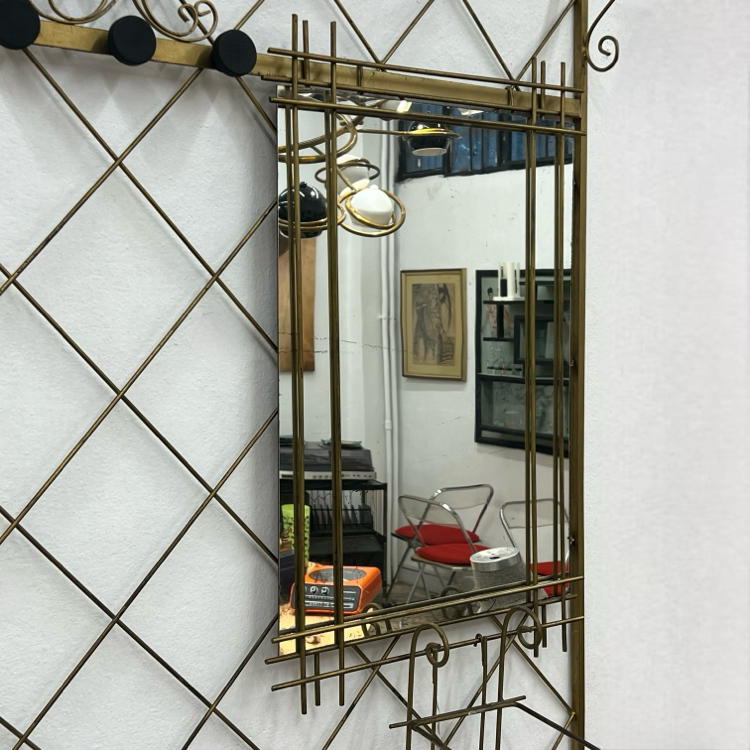 Mid Century Mirrored Hall Tree