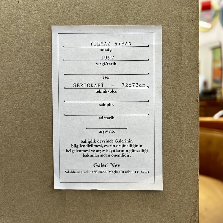 Yılmaz Aysan Islak İmzalı Serigrafi Baskı Tablo