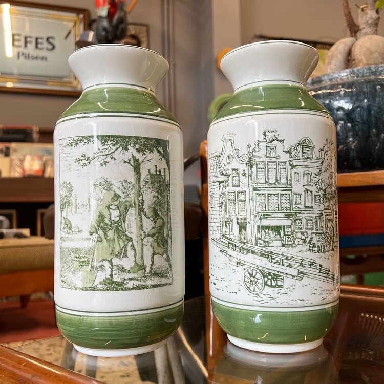 Haarlem Groen Porselen Vazo 