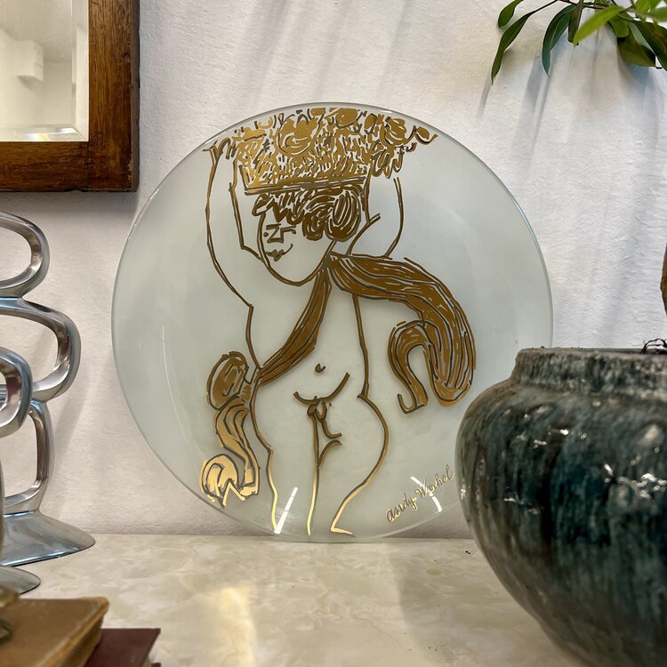 Rosenthal Studio Line Andy Warhol ‘Golden Angel’ Art Glass Plate 