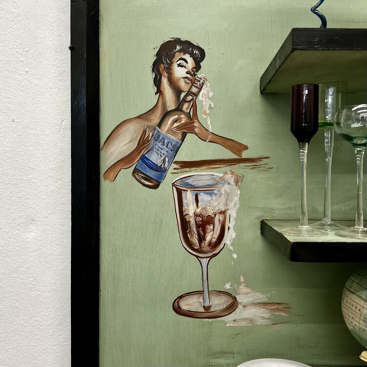 Vintage El Boyama Duvar Barı 