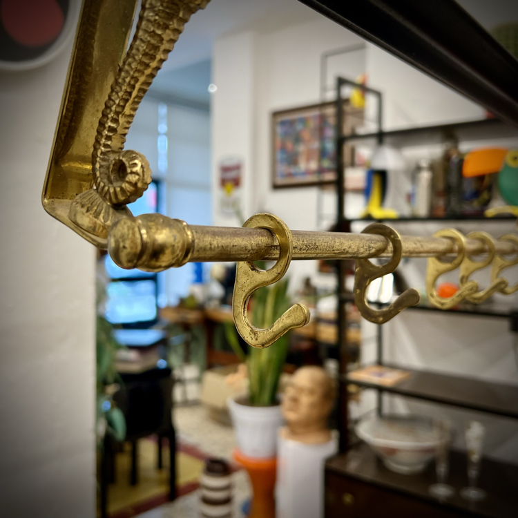 Mid Century Seahorse Brass Hanger