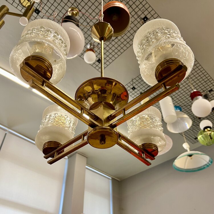 Mid Century Pirinç Sarkıt Lamba  