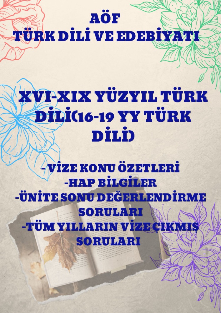 XVI-XIX. YÜZYILLAR TÜRK DİLİ (16.-19.YY TÜRK DİLİ)