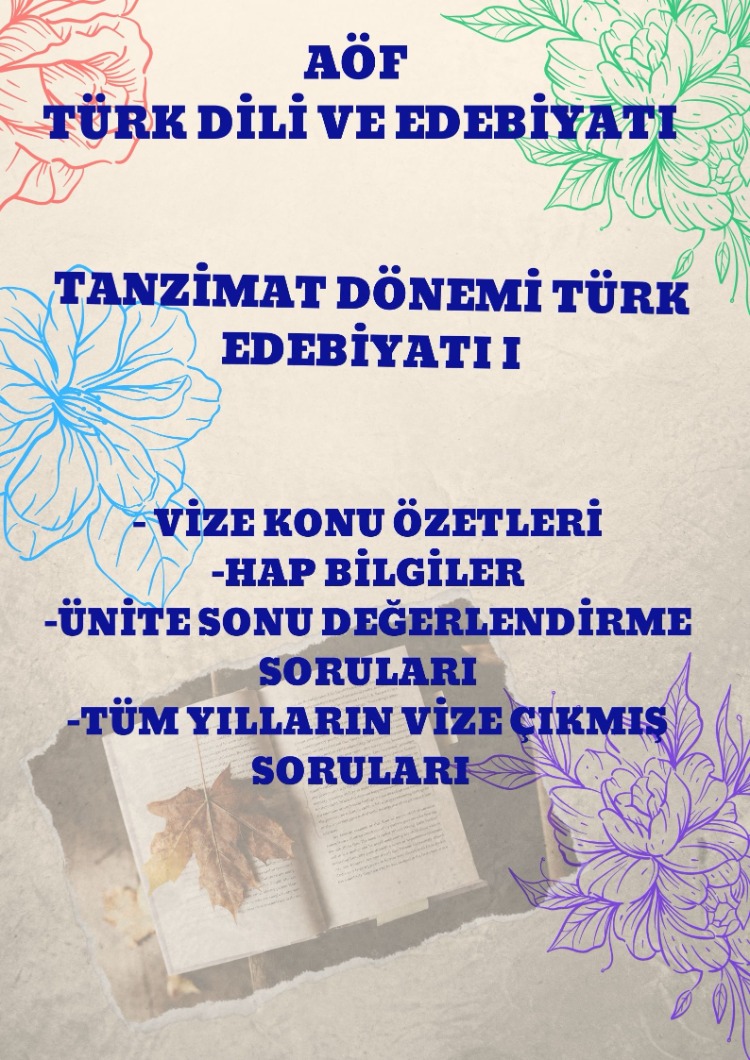 TANZİMAT DÖNEMİ TÜRK EDEBİYATI I