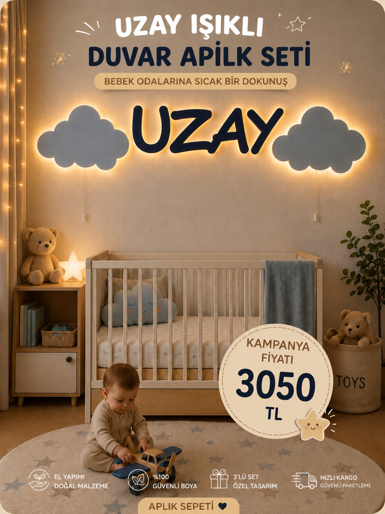 Kişiye özel aplik seti