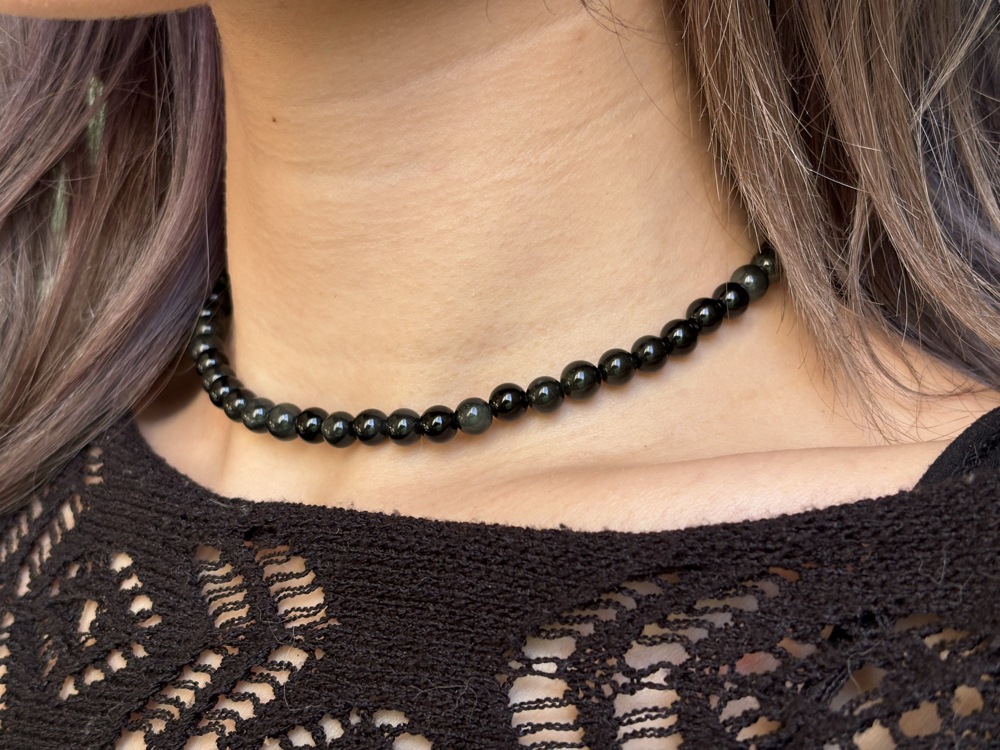 Obsidyen 6mm Kolye