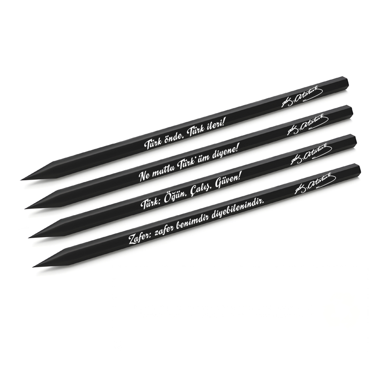 Köşeli Siyah Kurşun Kalem (4’lü Set)