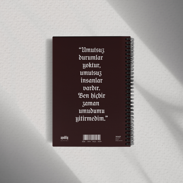Tümgeneral Mustafa Kemal Bey (A5 Sert Kapaklı Defter)