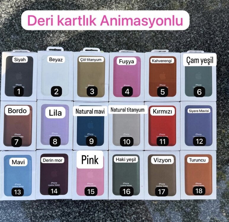 İphone Magsafe animasyonlu Wallet deri cüzdan 