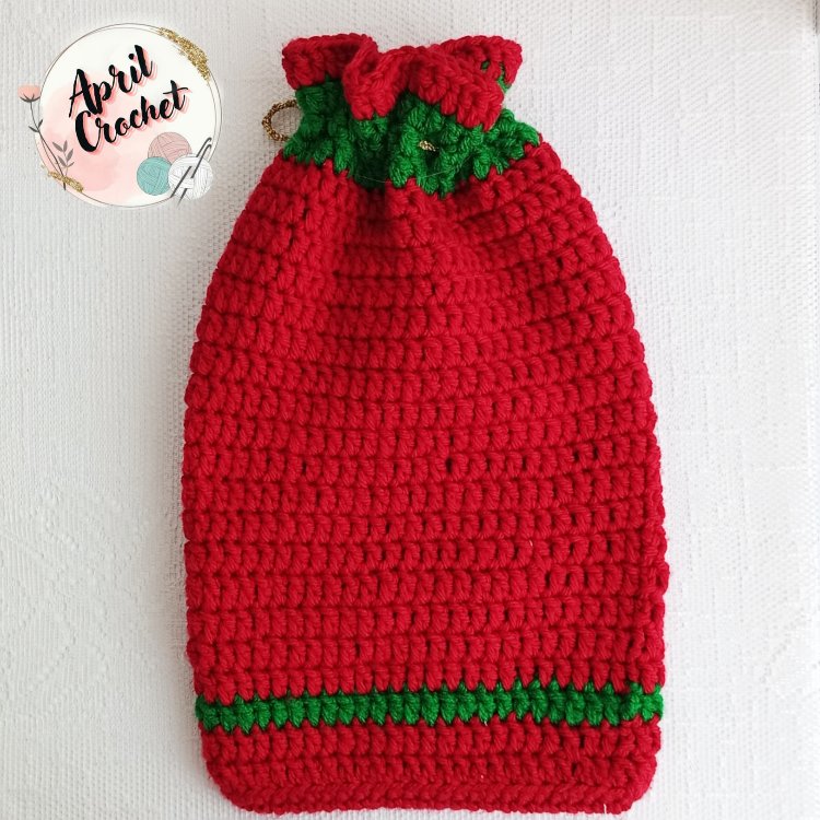 Kırmızı Noel anne punch işlemeli kese & çanta.