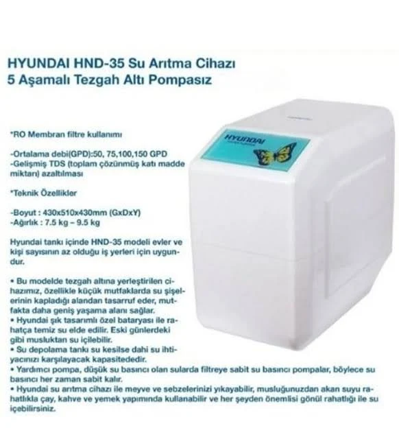 Hyundai Su Arıtma Cihazı Hnd 35 Pompasız