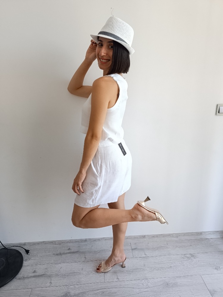Beyaz Bianca Şort Takım