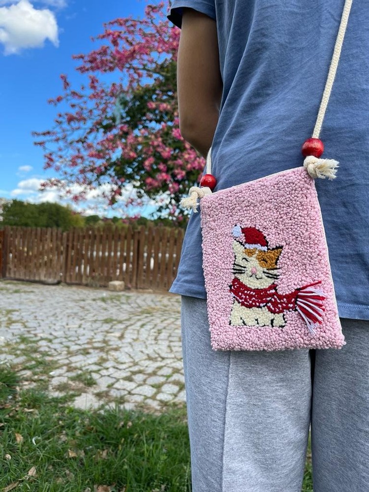 Noel Kedi Punch Telefon Çantası