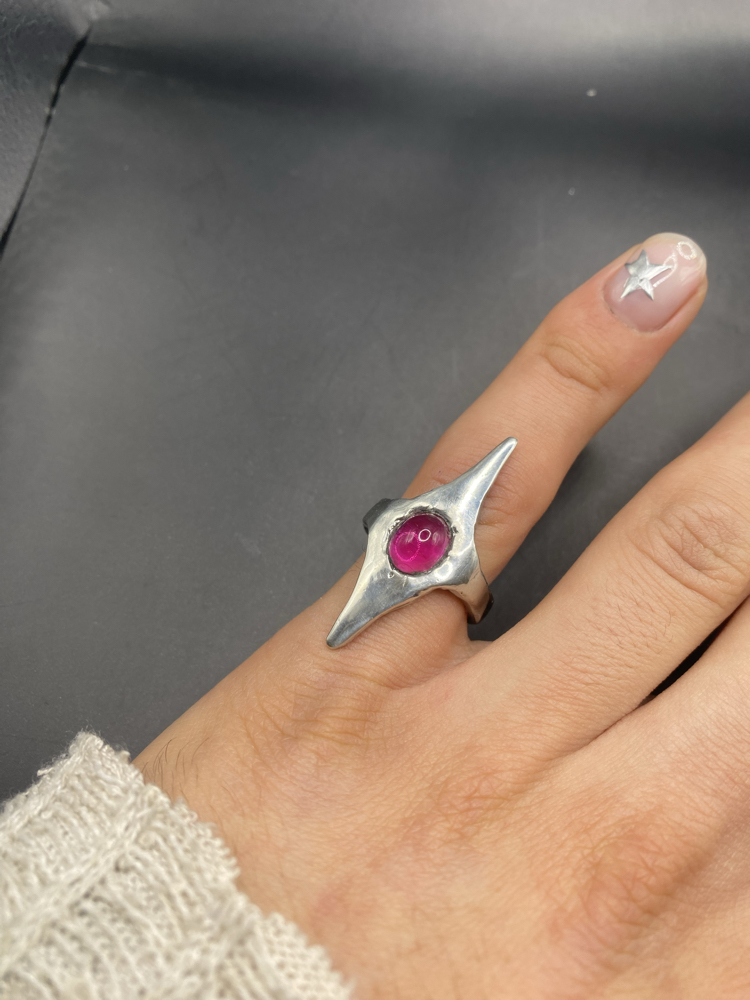 Pembe Swarovski Taşlı yüzük