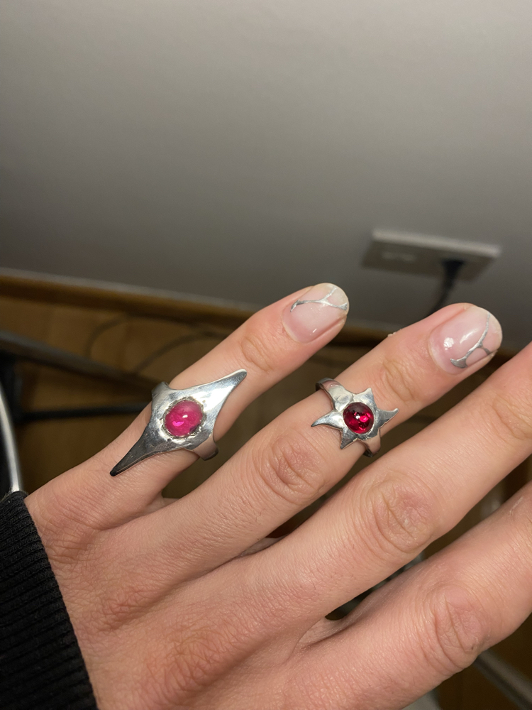 Pembe Swarovski Taşlı yüzük