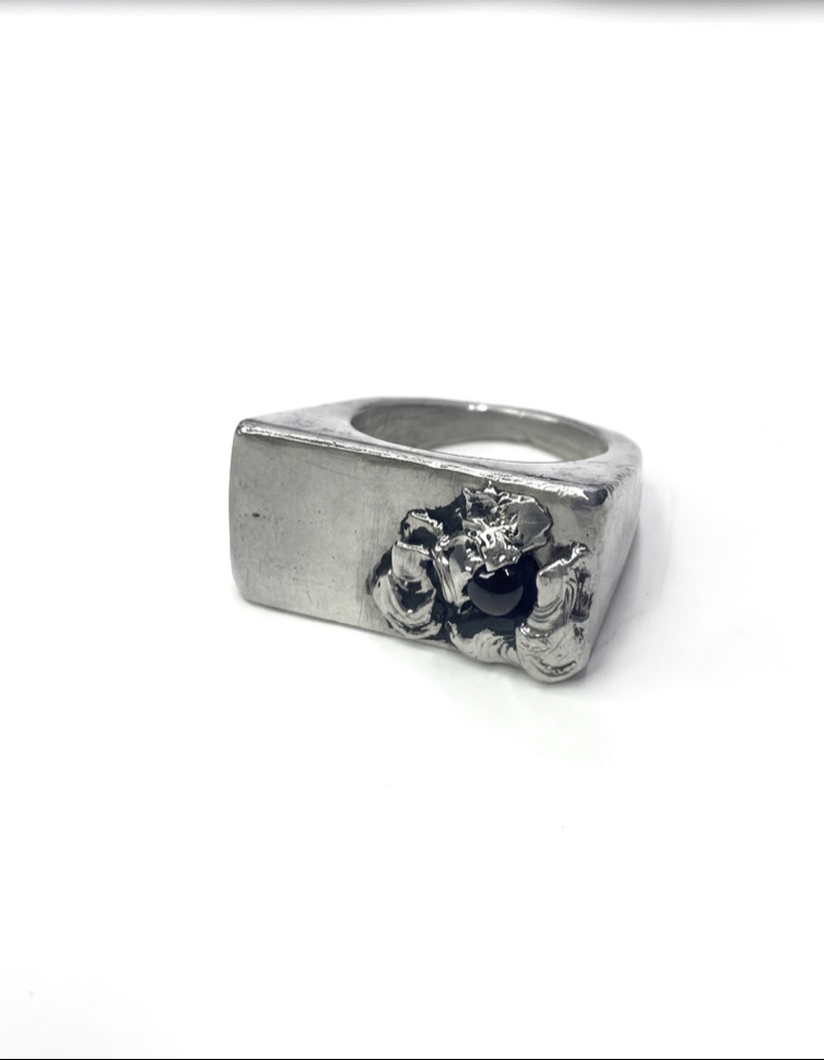 Garnet Taşlı Soft Solder Döküm Yüzük