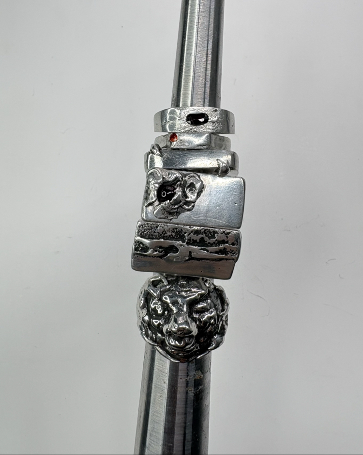 Garnet Taşlı Soft Solder Döküm Yüzük