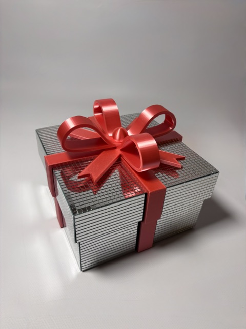 Gümüş Dekoratif Disko Hediye Kutusu 20 cm