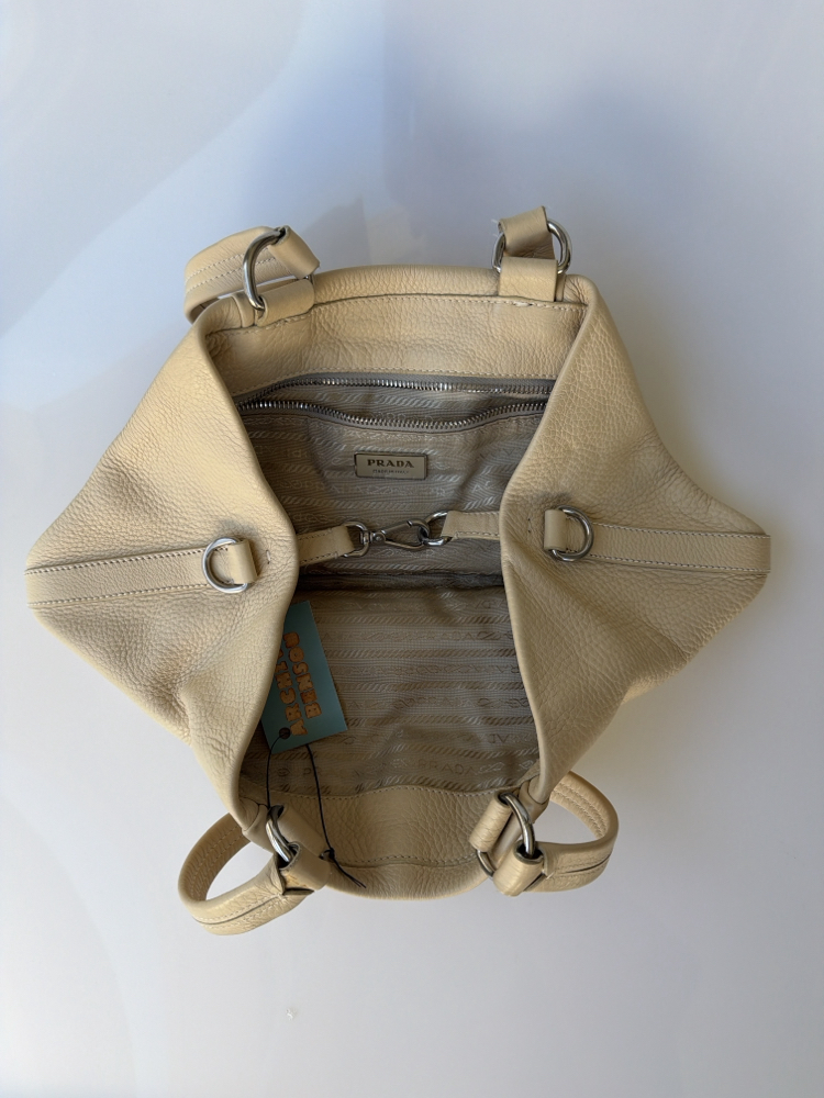 Prada Prada Bej Deri Hobo Bag