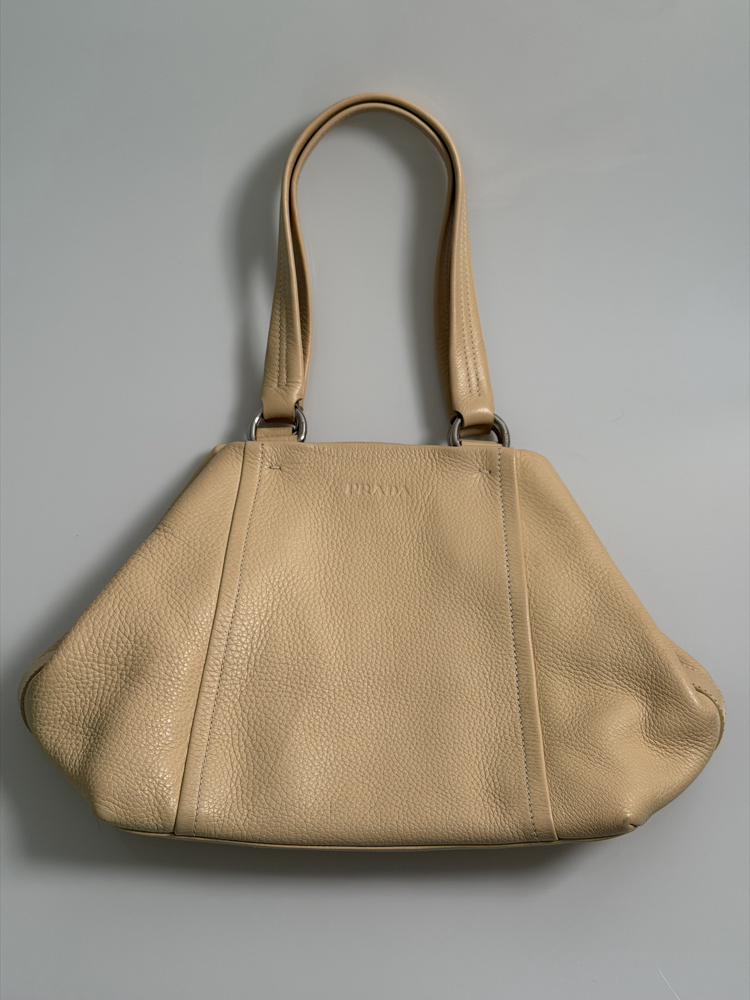 Prada Prada Bej Deri Hobo Bag
