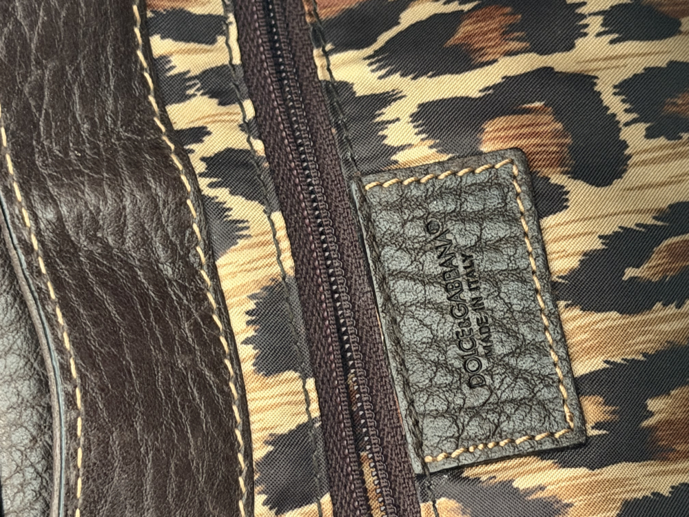 Dolce & Gabbana Vintage Kahverengi Deri Omuz Çantası