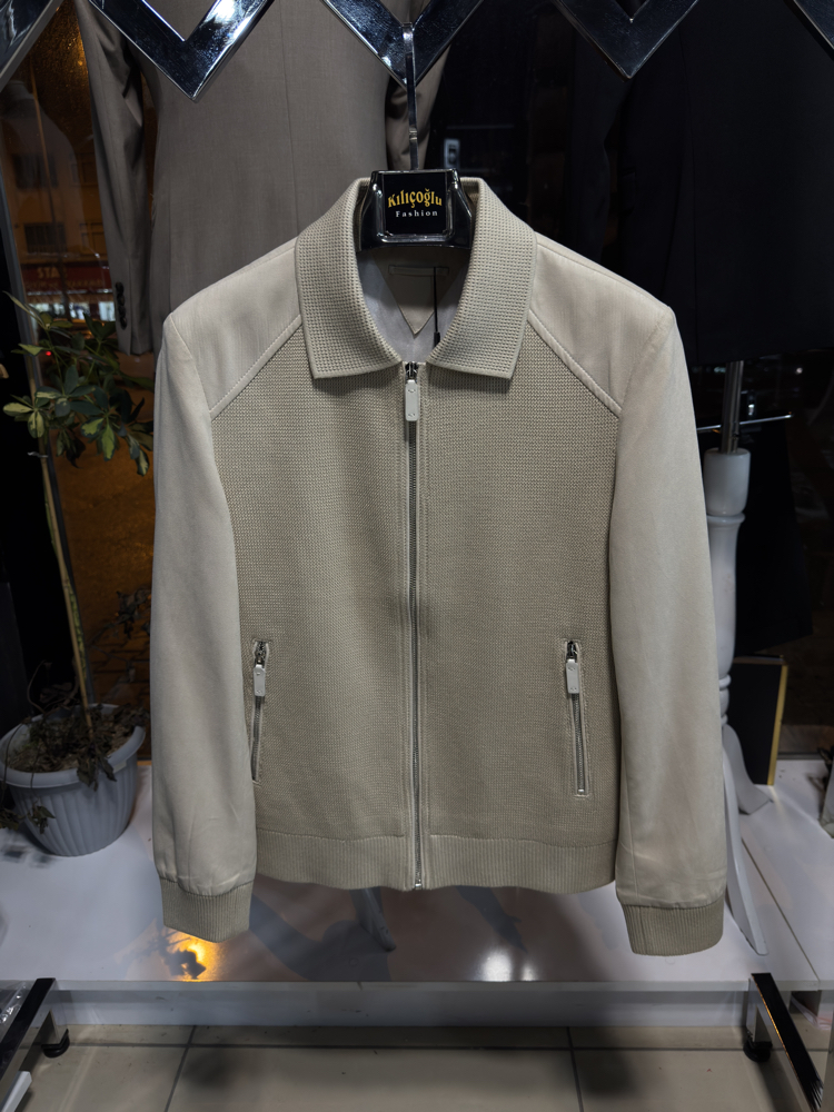 Zegna Örme Kollar Nubuk Mont