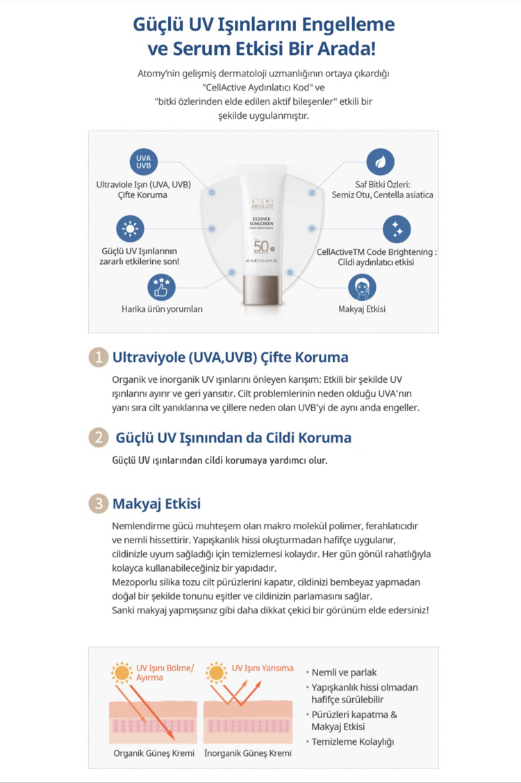 Atomy Absolute Essence UV Güneş Koruyucu Krem E00276