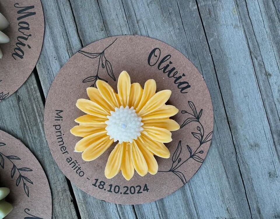 Düğün ve özel günler Papatya mum (20 adet)