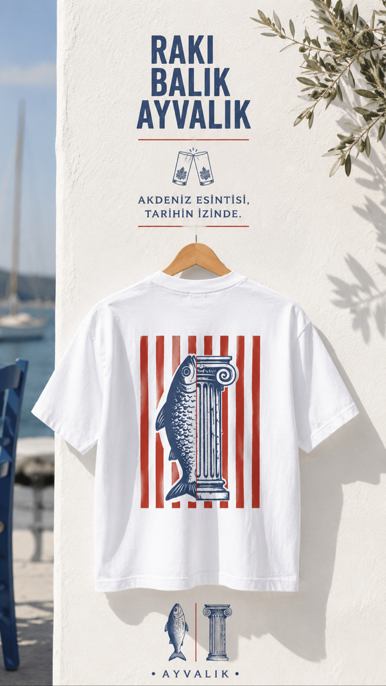 Balık | Sütun Oversize Tişört 
