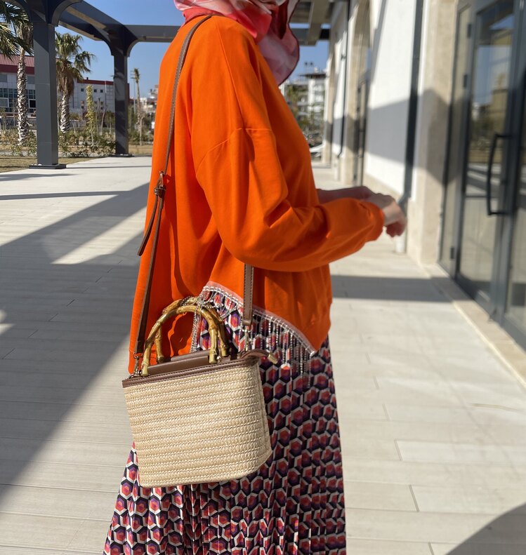 Bambu saplı çanta