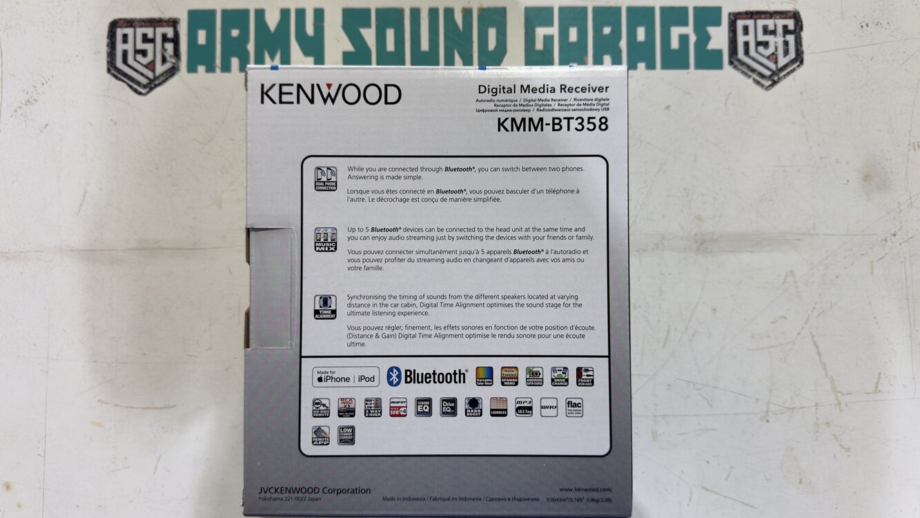 Kenwood BT-358 5 volt, 13 band eq, dsp işlemci, 3 rca çıkışlı(2 sterio 1 mono) flac okuma