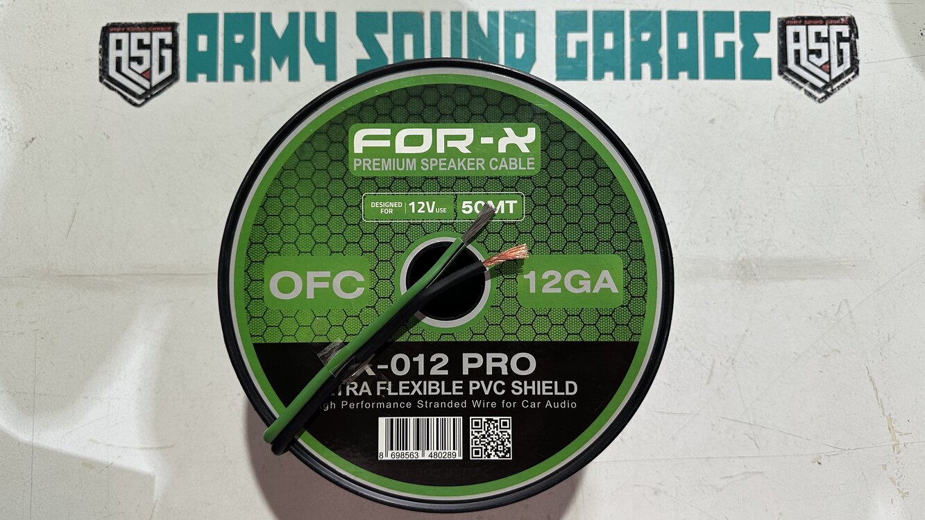 For-X 12 ga %100 bakır kalay kaplı subwoofer kablosu (adet=metre fiyatıdır)