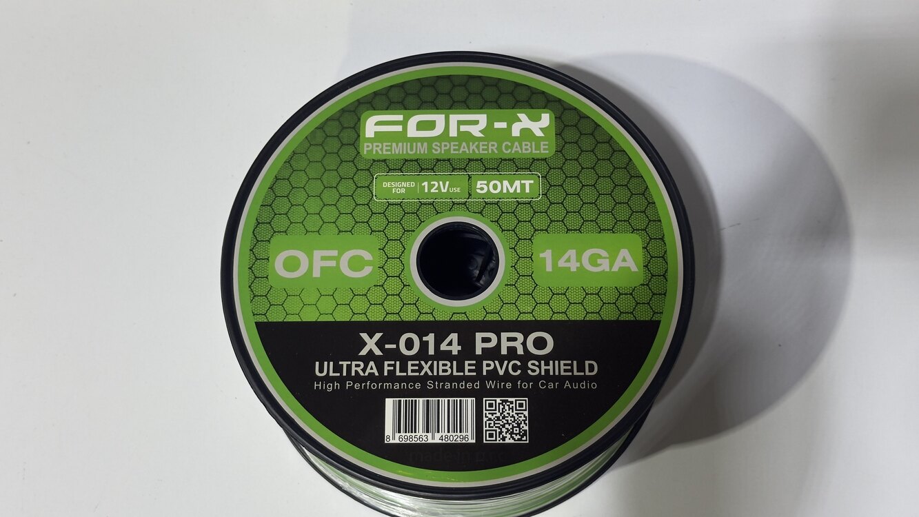 For-X 14 ga %100 bakır kalay kaplı hoparlör kablosu(metre fiyatı/adet fiyatıdır)