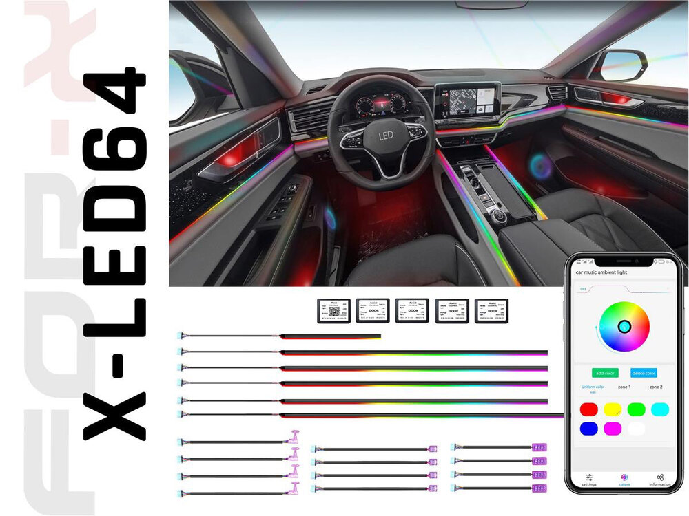RENKLİ EVRENSEL ORTAM IŞIĞI LED 18 IŞIK / 64 RGB RENK UYGULAMA KONTROLÜ / DÜĞME KONTROLÜ