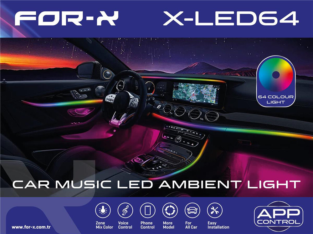 RENKLİ EVRENSEL ORTAM IŞIĞI LED 18 IŞIK / 64 RGB RENK UYGULAMA KONTROLÜ / DÜĞME KONTROLÜ
